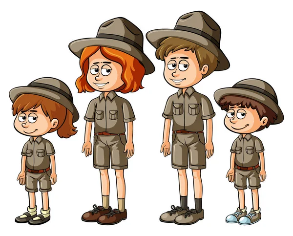 Safari kıyafeti aile üyeleri