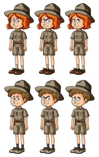 Erkek ve kadın safari kıyafeti