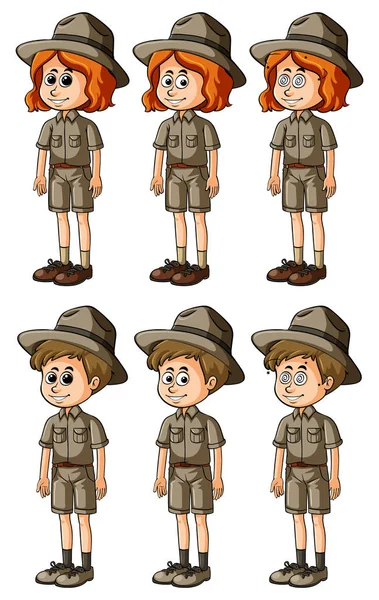 Kadın ve erkek safari kıyafeti