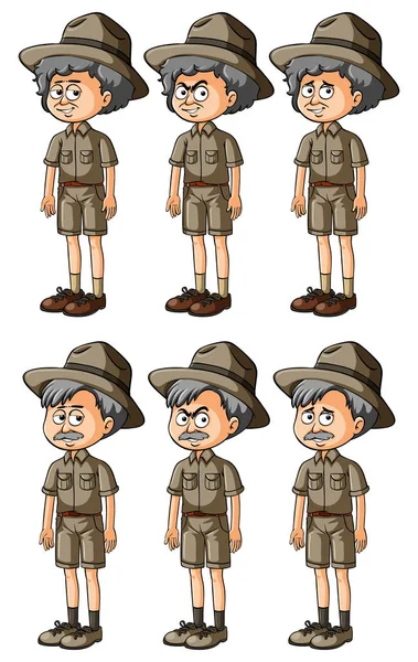 Safari elbiseleri yaşlı adamlar