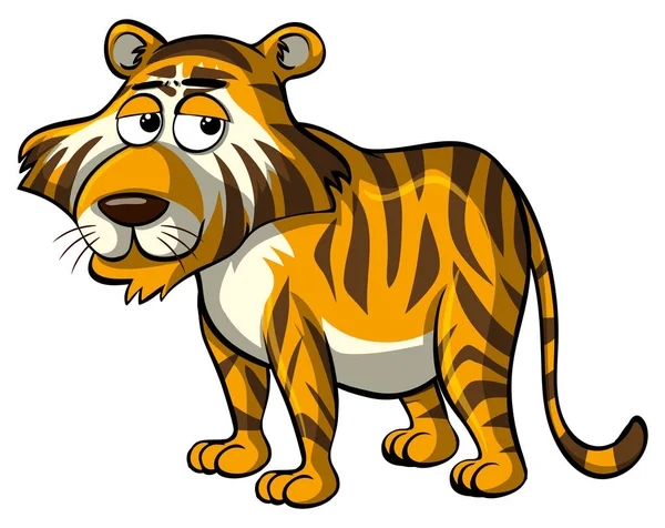 Tigre salvaje con ojos soñolientos — Vector de stock