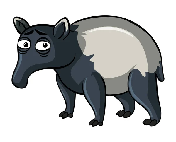 Tapir op witte achtergrond — Stockvector