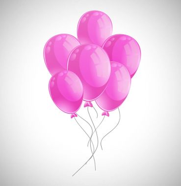 Beyaz arka plan üzerinde pembe balonlar bir sürü