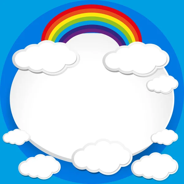 青空に虹の背景デザイン — ストックベクタ