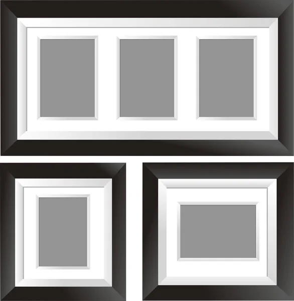 Black frame design in three styles — Stock Vector