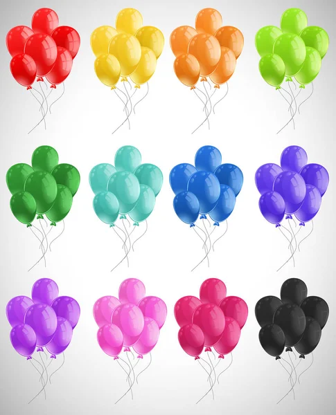 Разного цвета плавающие воздушные шары — стоковый вектор