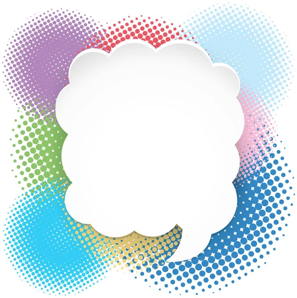 Fluffy cloud bubble on colorful background — Stock Vector