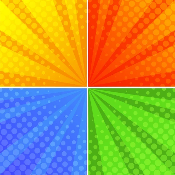 Kulaté tvary na čtyři různé pozadí — Stockový vektor