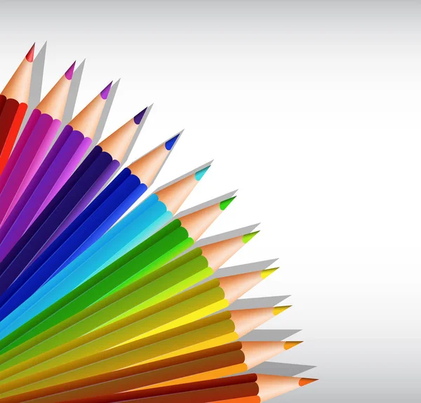 Modèle de fond avec crayons colorés — Image vectorielle