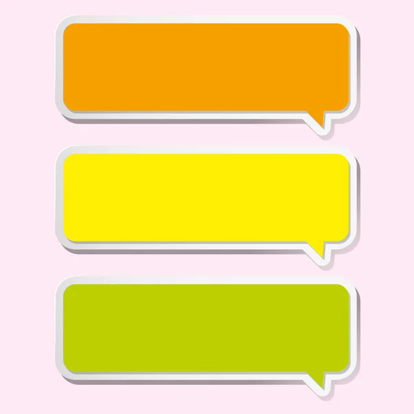 Conception de trois étiquettes en jaune et orange — Image vectorielle