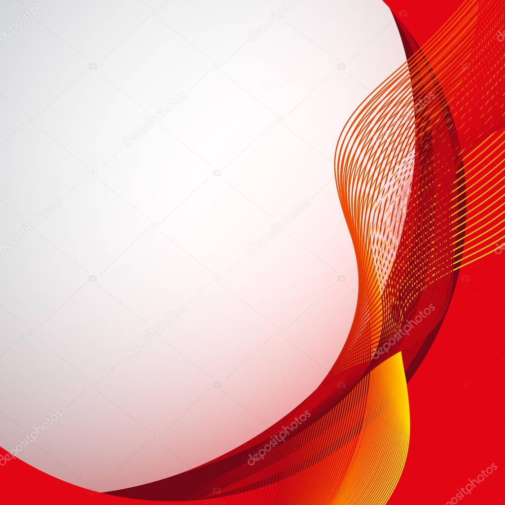 Background design with abstract red and yellow wavy lines 