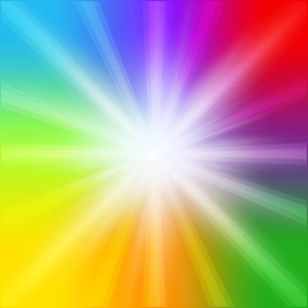 Rainbow background with bright light — Stock Vector