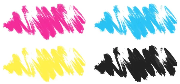 Πινελιές σε τέσσερα χρώματα — Διανυσματικό Αρχείο