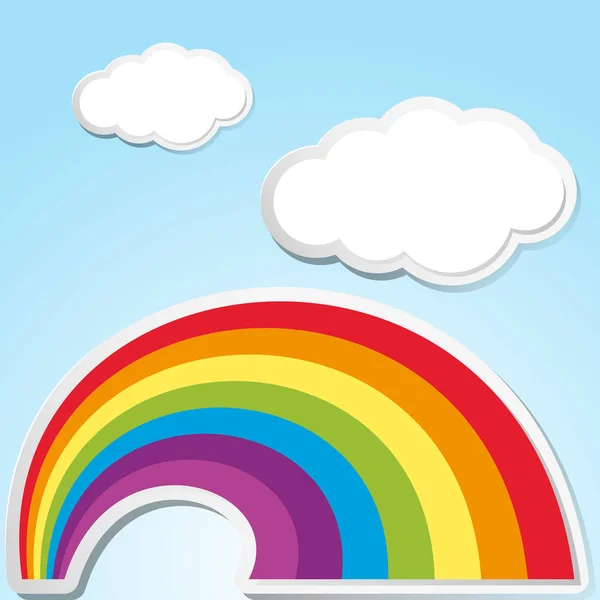 Background scene with rainbow in the sky — Stock Vector