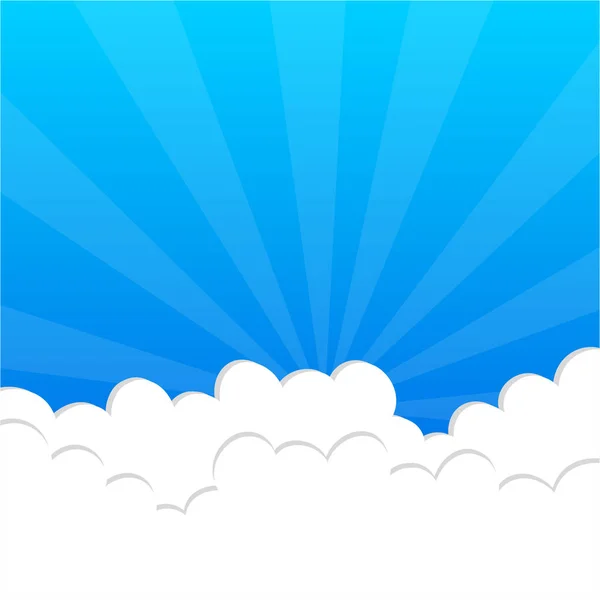 Pluizige wolken in blauwe lucht — Stockvector