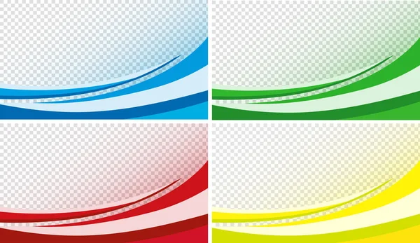 Böjda bakgrund effekt i rött, blått, grönt och gult — Stock vektor
