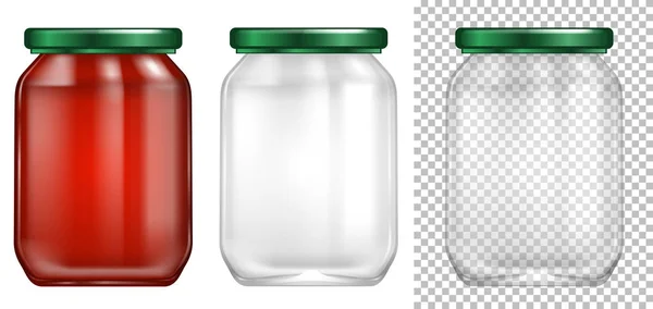 ガラスの瓶のデザインをパッケージ化 — ストックベクタ