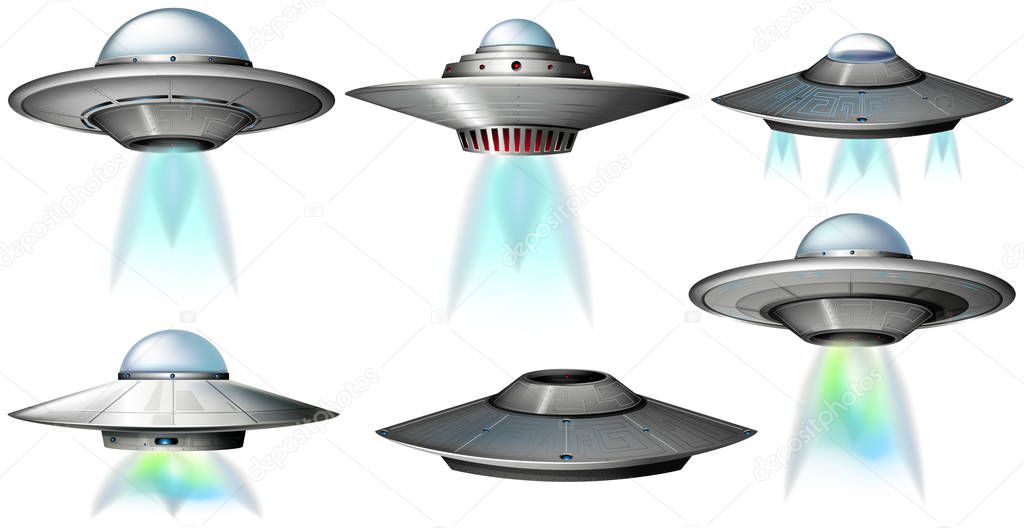 Different designs of UFO flying