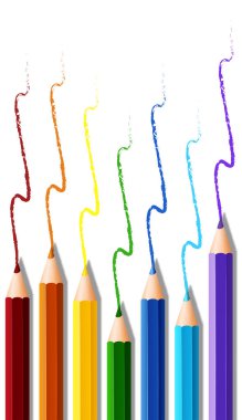 Kağıt üzerinde renkli kalemler ile arka plan doodle