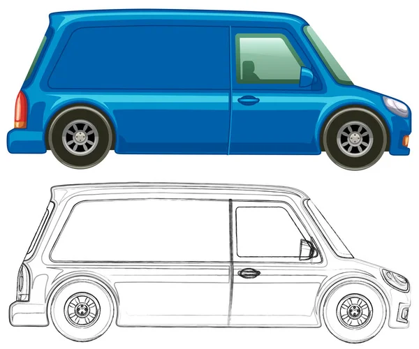 Искусство лапки для минивэна — стоковый вектор