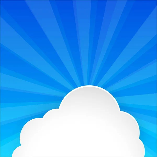 Fluffy cloud on bright blue sky — Stock Vector