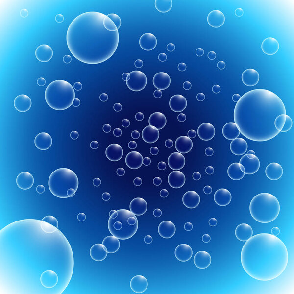 Small bubbles on blue background