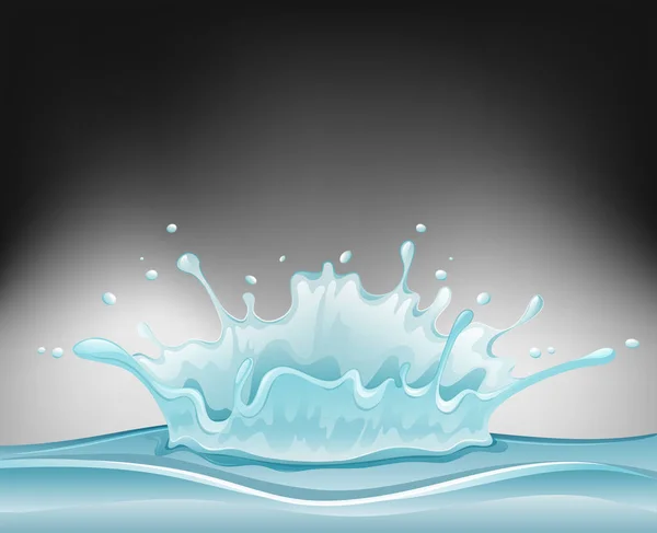 Water splash op donkere nacht — Stockvector