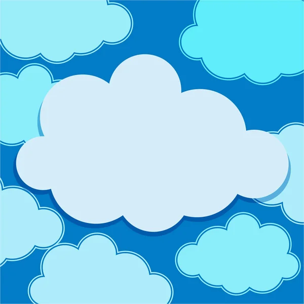 Nubes flotando en el cielo azul — Vector de stock