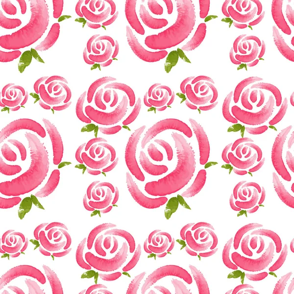 ピンクのバラとのシームレスな背景 — ストックベクタ