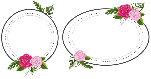 Zwei Blumengestelle mit rosa Rosen — Stockvektor