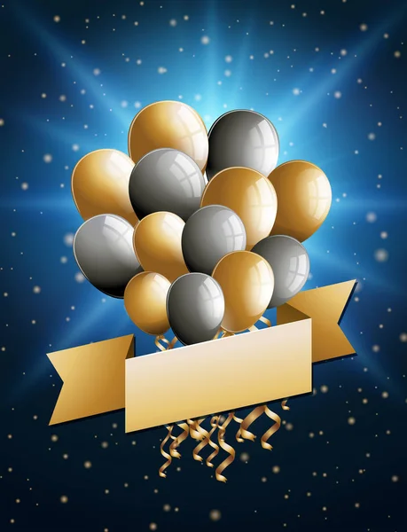 Шаблон с золотыми и серебряными шариками — стоковый вектор