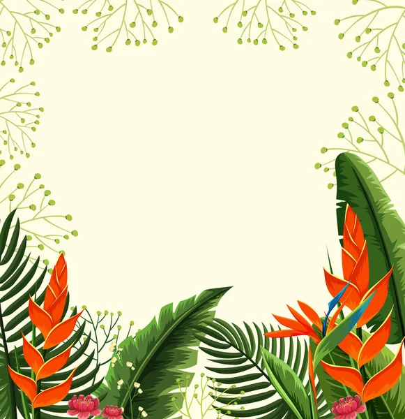 Ontwerp van de achtergrond met bloemen van de paradijsvogel — Stockvector