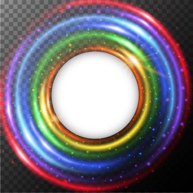Gökkuşağı ışık ile yuvarlak sınır 