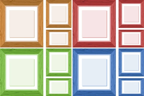 Frame design in four different colors — Stock Vector