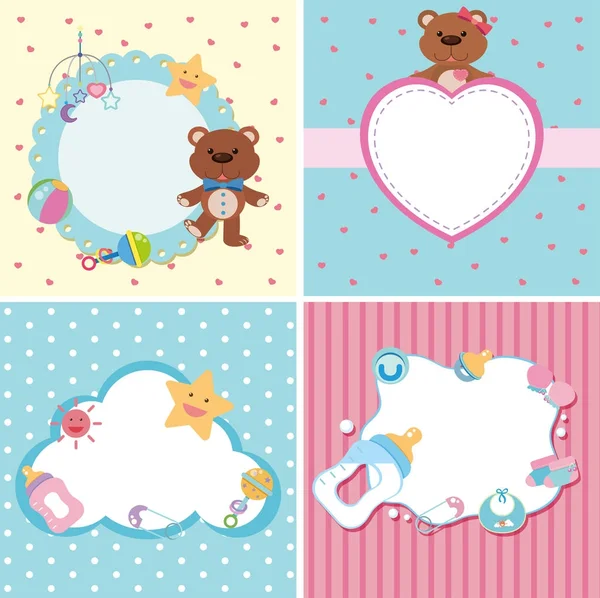 Baby tema ile dört arka plan şablonu