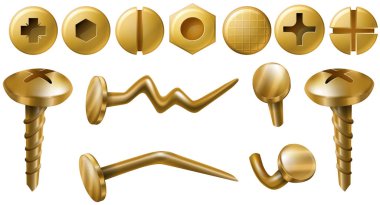 Nailheads altın renkli farklı tasarımlar