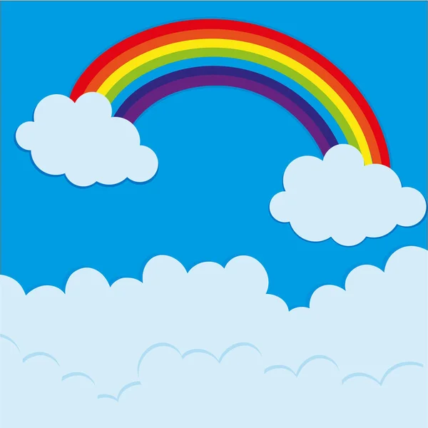 Rainbow over the sky at daytime — Stock Vector