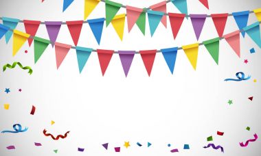 Renkli bayraklar ile arka plan şablonu