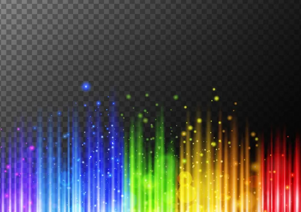 Plantilla de fondo con luces de arco iris — Vector de stock