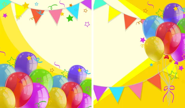 Фон с праздничными флагами и воздушными шарами — стоковый вектор