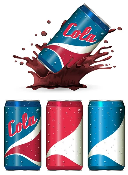 콜라 음료 패키지 디자인 — 스톡 벡터