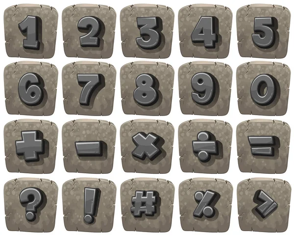 Конструкция шрифта для чисел и математических знаков — стоковый вектор