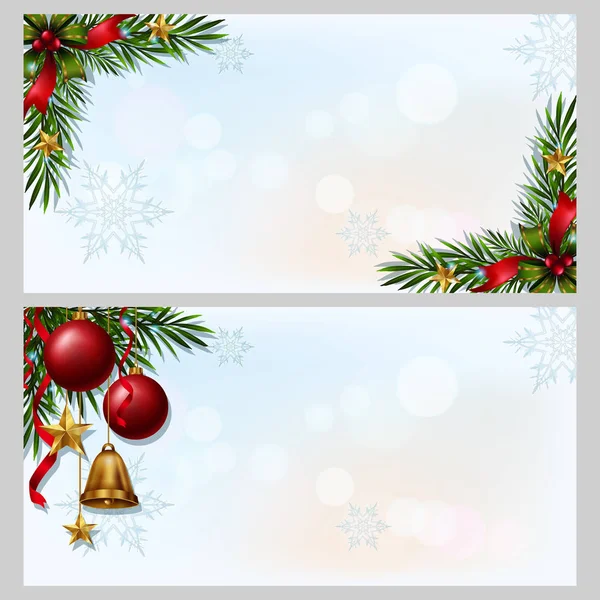 Dva bannery s vánoční tématikou — Stockový vektor