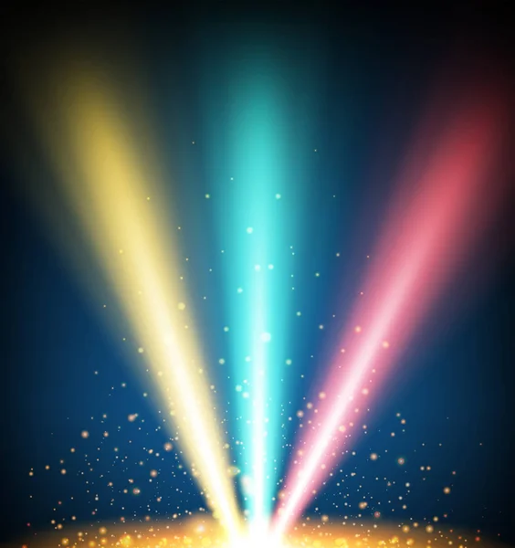 Hintergrunddesign mit drei farbigen Lichtern — Stockvektor