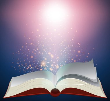 Parlak ışık ile boş kitap