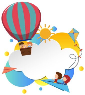 Sınır şablon çocuk balon ile