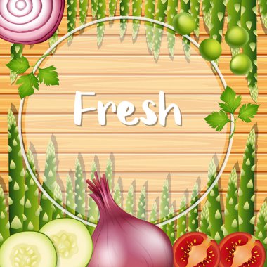 Yeşil sebzeler ile sınır şablonu