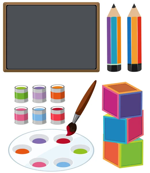 Chalkboard and other education items — Stock Vector