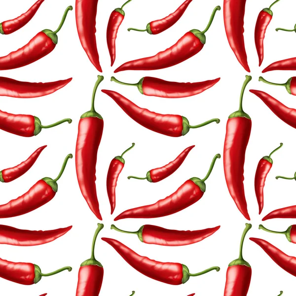 Naadloze achtergrond met rode chili — Stockvector