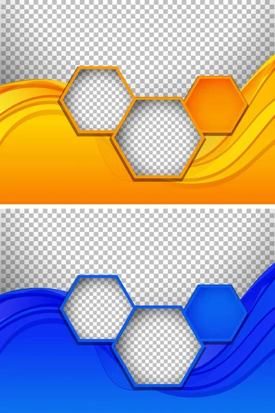 Dos plantillas de fondo con formas de hexágono — Archivo Imágenes Vectoriales